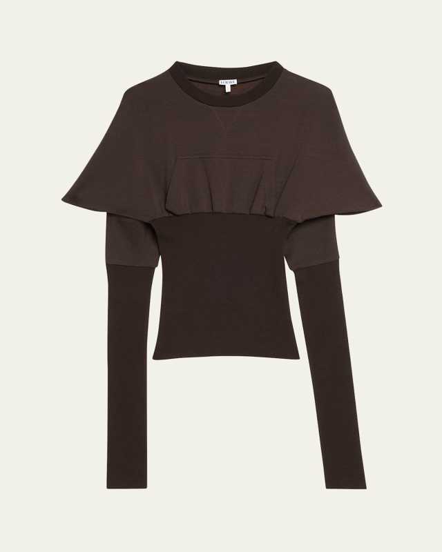Batwing Ribbed Wool Cashmere Sweatshirt